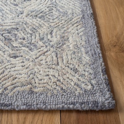 Silver Hand-Tufted Wool 6' x 9' Rectangular Rug