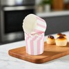 Unique Bargains Medium Wide Stripe Disposable Baking Cups Wood Pulp Paper PE Coating 2.76"x2.17" 50 Pcs - 2 of 4