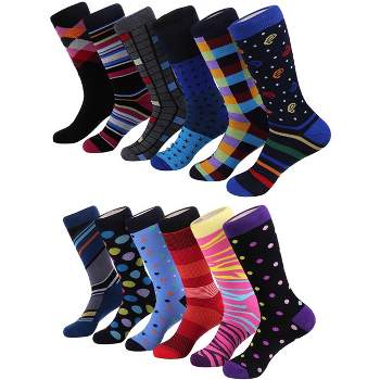 Mio Marino Men's Bold Designer Dress Socks 12 Pack,size: 13-15 : Target