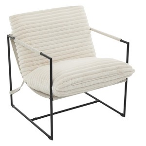 Modern Sling Accent Chair with Metal Frame, Upholstered Oversized Armchair with Shredded Foam Cushion for Living Room, Bedroom or Lounge - 1 of 4