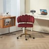 Vynxaria Modern Velvet Accent Desk Chair, Adjustable Swivel Task Chair with Wheels for Home Office, Wine Red - 2 of 4
