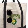 Southeastern Louisiana University Primary Logo Canvas Tote Bag With External Pocket, Reusable Shoulder Bag for Shopping, School, Beach - 2 of 4
