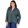 24seven Comfort Apparel Plus Size Single Button Front Long Sleeve Womens Cardigan - 2 of 4