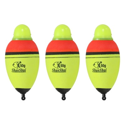 Unique Bargains EVA Green Red LED Lighted Fishing Slip Bobbers for Night Fishing 3 Pcs