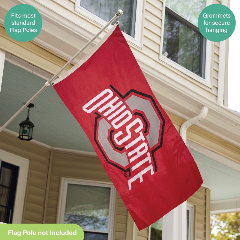 3'x5' Single Sided Flag w/ 2 Grommets, Ohio State University, 5 of 6