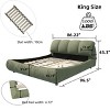 Sapphtopaz Bed Frame Luxury Upholstered Platform Bed with Oversized Padded Backrest and Solid Wood Frame, Solid Wood Slats, No Box Spring Needed - 3 of 4