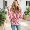Amaryllis Women's Oversized Fleece-Lined Pullover Sweatshirt with Ribbed Cuffs and Hem - 2 of 4