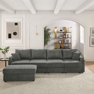NicBex Couches for Living Room Accent Chair Sofa with Storage Armrest, Comfy Corduroy Upholstered Sofa Couch with Cup Holders and a Phone Holder - 1 of 4