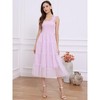 INSPIRE CHIC Women's Summer Midi Sleeveless Smocked Square Neck Tiered Ruffled Wedding Guest Dress - 3 of 4