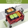 Wagons Carts, Utility Collapsible Wagon with All-Terrain Wheels, Drink Holders & Adjustable Handle, 380LBS Grocery Wagon for Shopping, Camping - 2 of 4