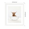 Kate and Laurel Highland Cow Solo Bathtub by Amy Peterson Framed Wall Art Print, 23 x 27, Oliver White Narrow - 2 of 4