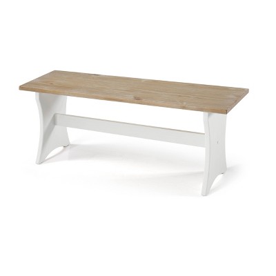 Parkside Antique White and Light Brown Pine Breakfast Nook Set