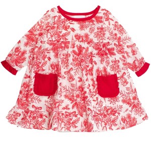 RuffleButts Girls Holiday Ruffle Pocket Pajama Night Gown - 1 of 2