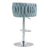 Lyngins 360° Swivel Counter Height Bar Stools Set of 2, Silver Metal & Fabric Swivel Bar Stools, Adjustable Counter Height Bar Chairs with Woven Back - 3 of 4