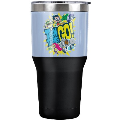 Teen Titans Go Logo And Characters Burst Steel Tumbler 30oz Coffee Travel Mug