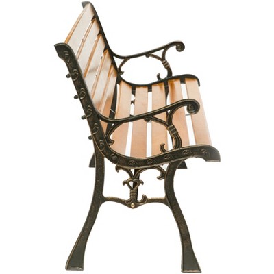 Classic Wooden and Steel Outdoor Garden Bench