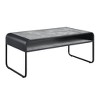 HomeRoots 42" Gray and Black Concrete And Metal Sled Coffee Table With Shelf - 4 of 4