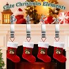 Christmas Stocking Holders for Mantle, Set of 6, Cute Lightweight Silver Xmas Mantle Hooks for Fireplace - 2 of 4