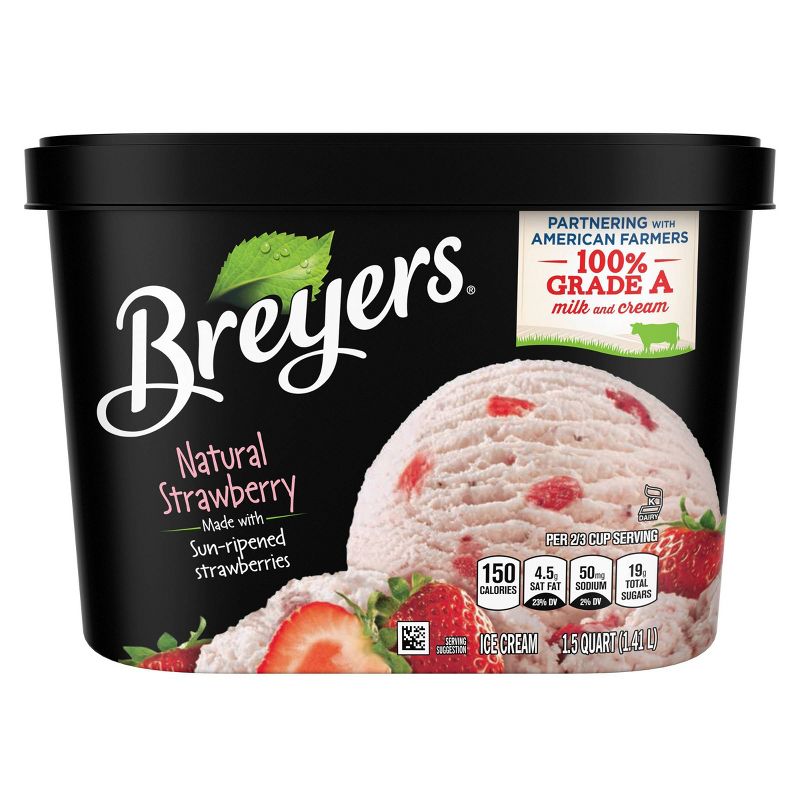 Breyers All Natural Strawberry Ice Cream - 48oz, 5 of 12