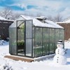 Aoodor 6 x 8 Ft / 6 x 10 Ft Walk-in Greenhouse with Gutter, Polycarbonate and Heavy-Duty Aluminum Frame, Adjustment Skylight and Lockable 2-Sided Door - 2 of 4