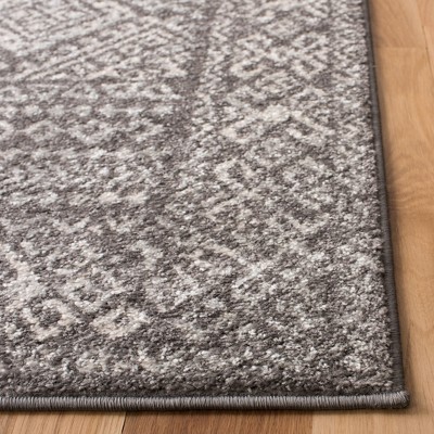 Ivory and Dark Grey Geometric Square Area Rug