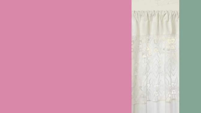 1pc Sheer Banded Geo Macrame Window Curtain Panel White - Opalhouse™ designed with Jungalow™ , 2 of 9, play video