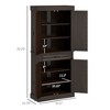 NicBex Storage Buffet Cabinet 71" Freestanding Kitchen Pantry Floor Sideboard Cabinet with 4 Doors, 2 Large Cabinets, and 3 Adjustable Shelves - 3 of 4