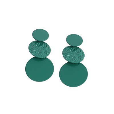 SOHI Women's Pink Dented Drop Earrings