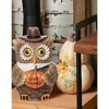 Gallerie II "Give Thanks" Owl Bird with Sunflower Eyes Pumpkin Small Thanksgiving Figure Figurine - 4 of 4