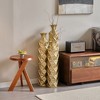 KWPZQEB Floor Metal Decorated Vases Set of 3, Gorgeous Home Decoration, Big Standing Vase with Modern Geometry Texture for Home - 3 of 4