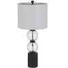 Cal Lighting BO-3091TB-2 150W 3 Way Mystic Glass/Resin Table Lamp with Resin Faux Wood Finish Base andHardback Drum Fabric Shade (Sold As Pairs) - 2 of 4