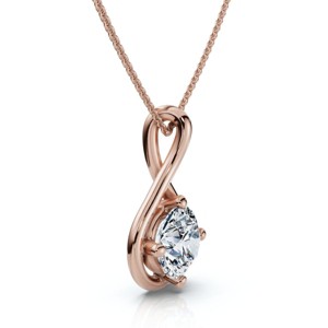 Pompeii3 1Ct Diamond Infinity Pendant 14k Gold Necklace 18" Lab Created EF/VS - 1 of 2