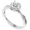 Pompeii3 1 1/5Ct TW Moissanite & Diamond Halo Crossover Engagement in Ring 10k Gold - 4 of 4