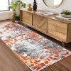 Acekool Modern Washable Rug 8x10: Non-Slip Stain Resistant Carpet for Living Room, Bedroom, Nursery – Fuchsia/Green - 2 of 4