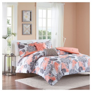 Vera Comforter Set (Full/Queen) 5pc - Coral, Pink