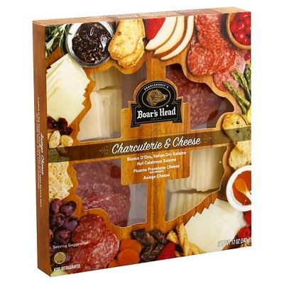 Boar's Head Italian Dry Salame, Hot Calabrese Salame, Picante Provolone Cheese & Asiago Cheese Charcuterie Tray - 12oz