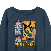 Women's - Marvel - Wolverine Vs Villians Lightweight French Terry Wide Neck Long Sleeve Shirt - 2 of 4