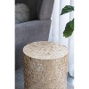 Kumasinova 14x14x20" Decorative Cylindrical Accent End Table,2-In-1 Stool with Gold & Black Capiz Shell Finish for Living Room,Premium MDF Side Table - 4 of 4