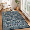 Boho Floral 8x10 Area Rug for Living Room Dining Room Washable Rug for Under Table Non-Slip Stain Resistant Floor Carpet for Bedroom Nursery Playroom - 2 of 4