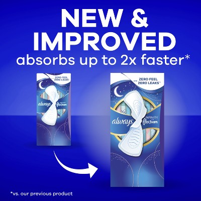 Always Infinity Overnight Long Menstrual Pads - 48ct