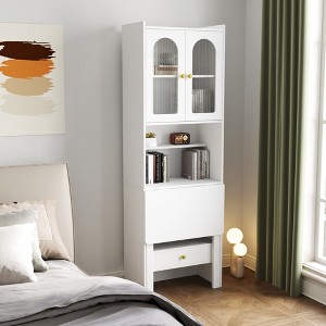 ORRD Fold-Out Convertible Writing Desk, Multi-Functional Workstation with Shelf & Drawer for Small Space Home Office - 1 of 4