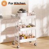MAYEERTY 3 Tier Small Rolling Cart, Metal Utility Storage Organizer Kitchen Trolley Bathroom Laundry Room Bar Office Shelves - 2 of 4