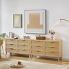 HDZNVF 6 Double Dresser with Rattan Drawers, Wood Chest of Drawers, Natural - 3 of 4