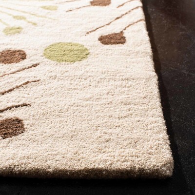 Ivory Multi-Color Hand-Tufted Wool Area Rug 4' x 6'
