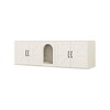 GlasFlength Decorative Storage Cabinet 2 Cat Litter Box Enclosure, Free Standing Home Organizer, for Living Room, White, 59.05"*17.71"*18.89" - 4 of 4