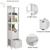 Tree City - 57" Tall Slim Bathroom Storage Cabinet with Shelves & Drawers – Waterproof Tower Organizer - 3 of 4
