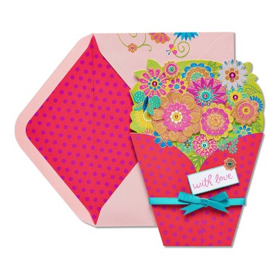 Card Birthday Floral Die Cut Bouquet - PAPYRUS