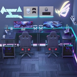 CENGHU L Shaped Gaming Desk, Gaming Table Corner Desk with Side Storage Bag, Computer Desk for Home Office Dorm Small Space - 1 of 4