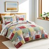 Peace Nest Soft Printed Coverlet Set Floral Geometric Bedspread, Modern Reversible Quilt and Shams Set - 2 of 4