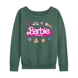 Women's - Barbie - Movie Logo Icons Lightweight French Terry Wide Neck Long Sleeve Shirt - 1 of 4